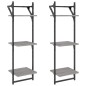 vidaXL Wandregale mit 3 Ablagen & Stangen 2 Stk. Grau Sonoma vidaXL Wandregale mit 3 Ablagen & Stangen 2 Stk. Grau Sonoma