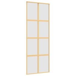 vidaXL Schiebetür Golden 76x205 cm Matt ESG-Glas und Aluminium