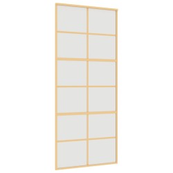 vidaXL Schiebetür Golden 90x205 cm Matt ESG-Glas und Aluminium