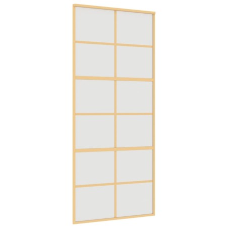 vidaXL Schiebetür Golden 90x205 cm Matt ESG-Glas und Aluminium