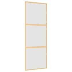 vidaXL Schiebetür Golden 76x205 cm Matt ESG-Glas und Aluminium