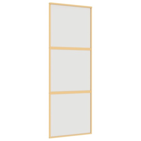 vidaXL Schiebetür Golden 76x205 cm Matt ESG-Glas und Aluminium