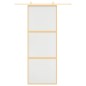 vidaXL Schiebetür Golden 76x205 cm Matt ESG-Glas und Aluminium vidaXL Schiebetür Golden 76x205 cm Matt ESG-Glas und Aluminium