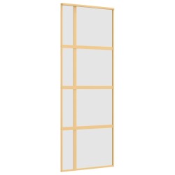 vidaXL Schiebetür Golden 76x205 cm Matt ESG-Glas und Aluminium
