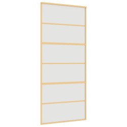 vidaXL Schiebetür Golden 90x205 cm Matt ESG-Glas und Aluminium