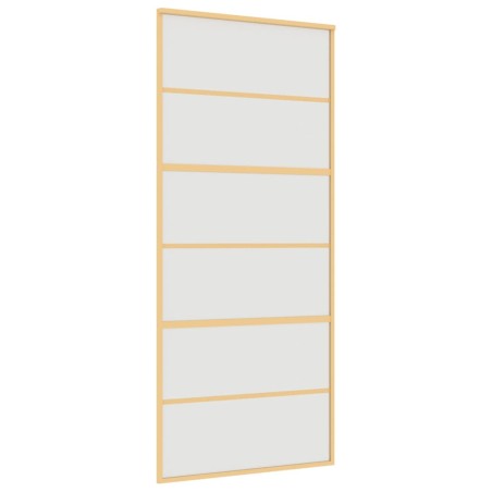 vidaXL Schiebetür Golden 90x205 cm Matt ESG-Glas und Aluminium