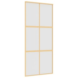 vidaXL Schiebetür Golden 90x205 cm Matt ESG-Glas und Aluminium