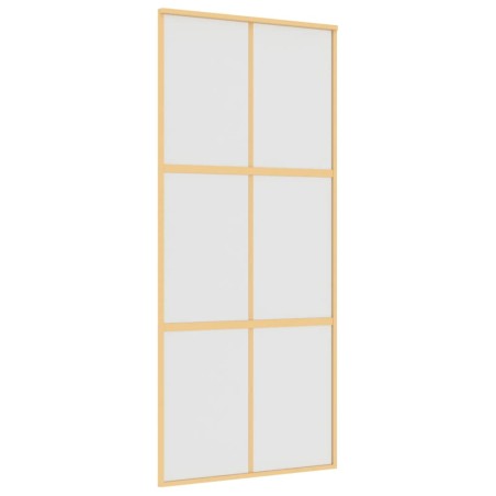 vidaXL Schiebetür Golden 90x205 cm Matt ESG-Glas und Aluminium
