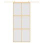 vidaXL Schiebetür Golden 90x205 cm Matt ESG-Glas und Aluminium vidaXL Schiebetür Golden 90x205 cm Matt ESG-Glas und Aluminium