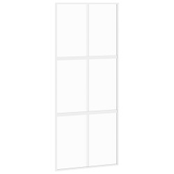 vidaXL Schiebetür Weiß 90x205 cm Hartglas und Aluminium