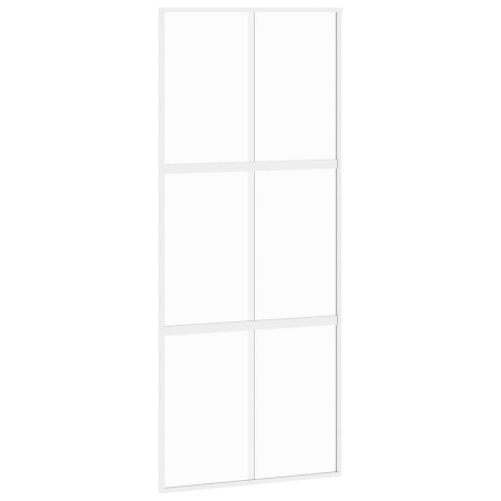 vidaXL Schiebetür Weiß 90x205 cm Hartglas und Aluminium