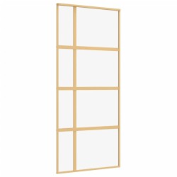 vidaXL Schiebetür Golden 90x205 cm ESG-Klarglas und Aluminium