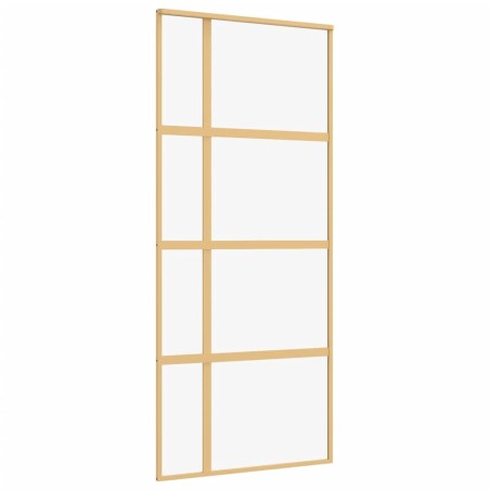 vidaXL Schiebetür Golden 90x205 cm ESG-Klarglas und Aluminium