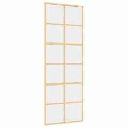 vidaXL Schiebetür Golden 76x205 cm ESG-Klarglas und Aluminium