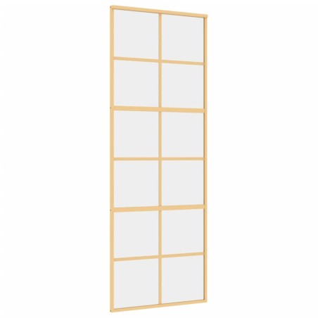 vidaXL Schiebetür Golden 76x205 cm ESG-Klarglas und Aluminium