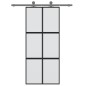 vidaXL Schiebetür Schwarz 90x205 cm Hartglas und Aluminium vidaXL Schiebetür Schwarz 90x205 cm Hartglas und Aluminium