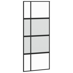 vidaXL Schiebetür Schwarz 90x205 cm Hartglas und Aluminium