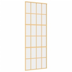 vidaXL Schiebetür Golden 76x205 cm ESG-Klarglas und Aluminium