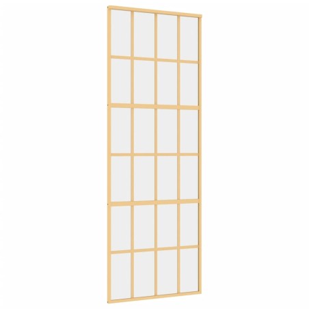 vidaXL Schiebetür Golden 76x205 cm ESG-Klarglas und Aluminium