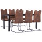 7-tlg. Essgruppe Wildleder-Optik Braun 7-tlg. Essgruppe Wildleder-Optik Braun