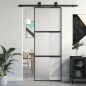 vidaXL Schiebetür Schwarz 76x205 cm Hartglas und Aluminium vidaXL Schiebetür Schwarz 76x205 cm Hartglas und Aluminium