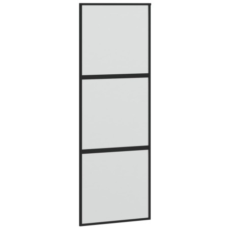 vidaXL Schiebetür Schwarz 76x205 cm Hartglas und Aluminium