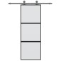 vidaXL Schiebetür Schwarz 76x205 cm Hartglas und Aluminium vidaXL Schiebetür Schwarz 76x205 cm Hartglas und Aluminium