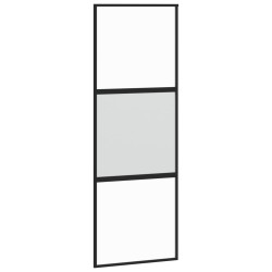 vidaXL Schiebetür Schwarz 76x205 cm Hartglas und Aluminium