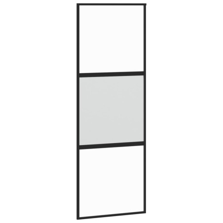 vidaXL Schiebetür Schwarz 76x205 cm Hartglas und Aluminium