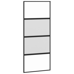 vidaXL Schiebetür Schwarz 90x205 cm Hartglas und Aluminium