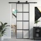 vidaXL Schiebetür Schwarz 76x205 cm Hartglas und Aluminium vidaXL Schiebetür Schwarz 76x205 cm Hartglas und Aluminium