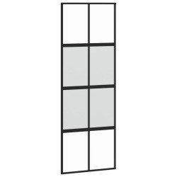 vidaXL Schiebetür Schwarz 76x205 cm Hartglas und Aluminium