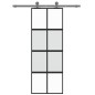 vidaXL Schiebetür Schwarz 76x205 cm Hartglas und Aluminium vidaXL Schiebetür Schwarz 76x205 cm Hartglas und Aluminium