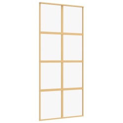 vidaXL Schiebetür Golden 90x205 cm ESG-Klarglas und Aluminium