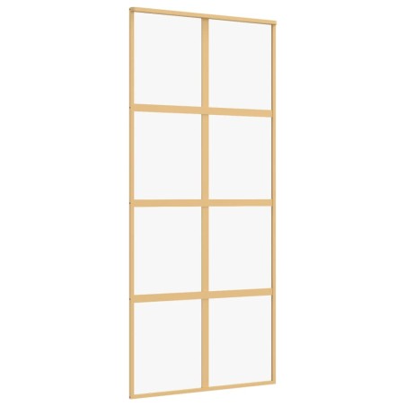 vidaXL Schiebetür Golden 90x205 cm ESG-Klarglas und Aluminium