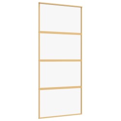 vidaXL Schiebetür Golden 90x205 cm ESG-Klarglas und Aluminium