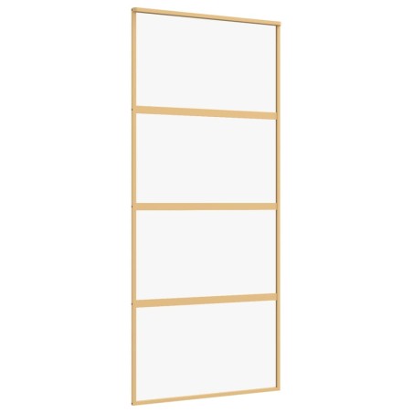vidaXL Schiebetür Golden 90x205 cm ESG-Klarglas und Aluminium
