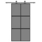 vidaXL Schiebetür Schwarz 102,5x205 cm Hartglas und Aluminium vidaXL Schiebetür Schwarz 102,5x205 cm Hartglas und Aluminium