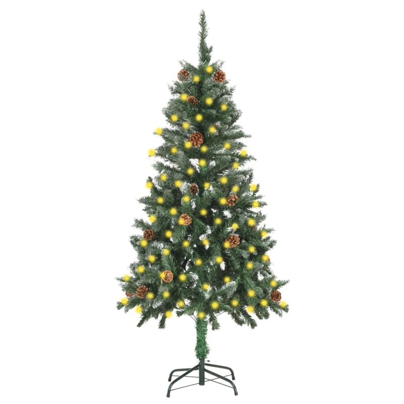 vidaXL Künstlicher Weihnachtsbaum mit Beleuchtung & Zapfen 150 cm vidaXL Künstlicher Weihnachtsbaum mit Beleuchtung & Zapfen 150 cm