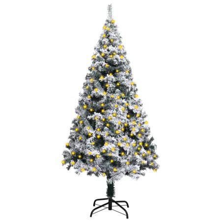 vidaXL Künstlicher Weihnachtsbaum mit Beleuchtung & Schnee Grün 120 cm