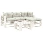 vidaXL 5-tlg. Garten-Lounge-Set Paletten mit Kissen in Beige Holz vidaXL 5-tlg. Garten-Lounge-Set Paletten mit Kissen in Beige Holz