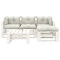 vidaXL 5-tlg. Garten-Lounge-Set Paletten mit Kissen in Beige Holz vidaXL 5-tlg. Garten-Lounge-Set Paletten mit Kissen in Beige Holz
