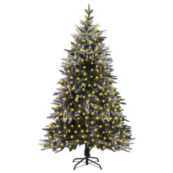 vidaXL Künstlicher Weihnachtsbaum mit Beleuchtung & Schnee 210 cm
