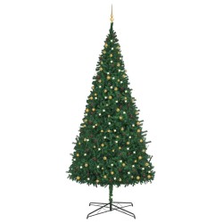 vidaXL Künstlicher Weihnachtsbaum Beleuchtung & Kugeln LEDs 400cm Grün