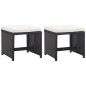 vidaXL Gartenhocker 2 Stk. mit Sitzkissen Poly Rattan Schwarz vidaXL Gartenhocker 2 Stk. mit Sitzkissen Poly Rattan Schwarz