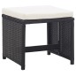 vidaXL Gartenhocker 2 Stk. mit Sitzkissen Poly Rattan Schwarz vidaXL Gartenhocker 2 Stk. mit Sitzkissen Poly Rattan Schwarz