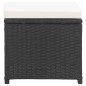 vidaXL Gartenhocker 2 Stk. mit Sitzkissen Poly Rattan Schwarz vidaXL Gartenhocker 2 Stk. mit Sitzkissen Poly Rattan Schwarz