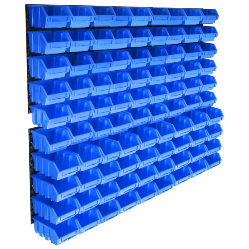 vidaXL 96-tlg. Behälter-Set für Kleinteile mit Wandplatten Blau vidaXL 96-tlg. Behälter-Set für Kleinteile mit Wandplatten Blau