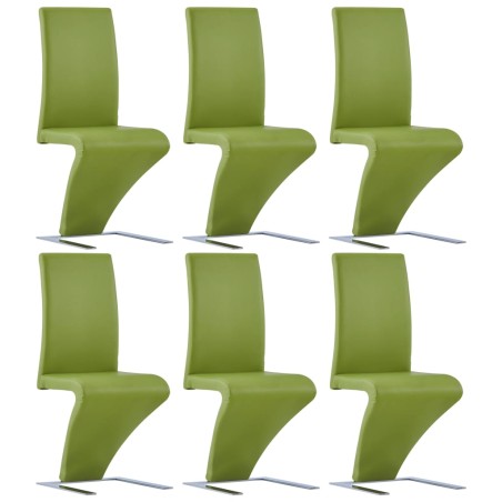Esszimmerstühle in Zick-Zack-Form 6 Stk. Grün Kunstleder