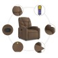 vidaXL Massagesessel Braun Stoff vidaXL Massagesessel Braun Stoff